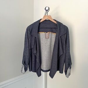 Dolan ANTHROPOLOGIE Grey Draped Knit Cropped Cardigan Blazer Women’s Medium